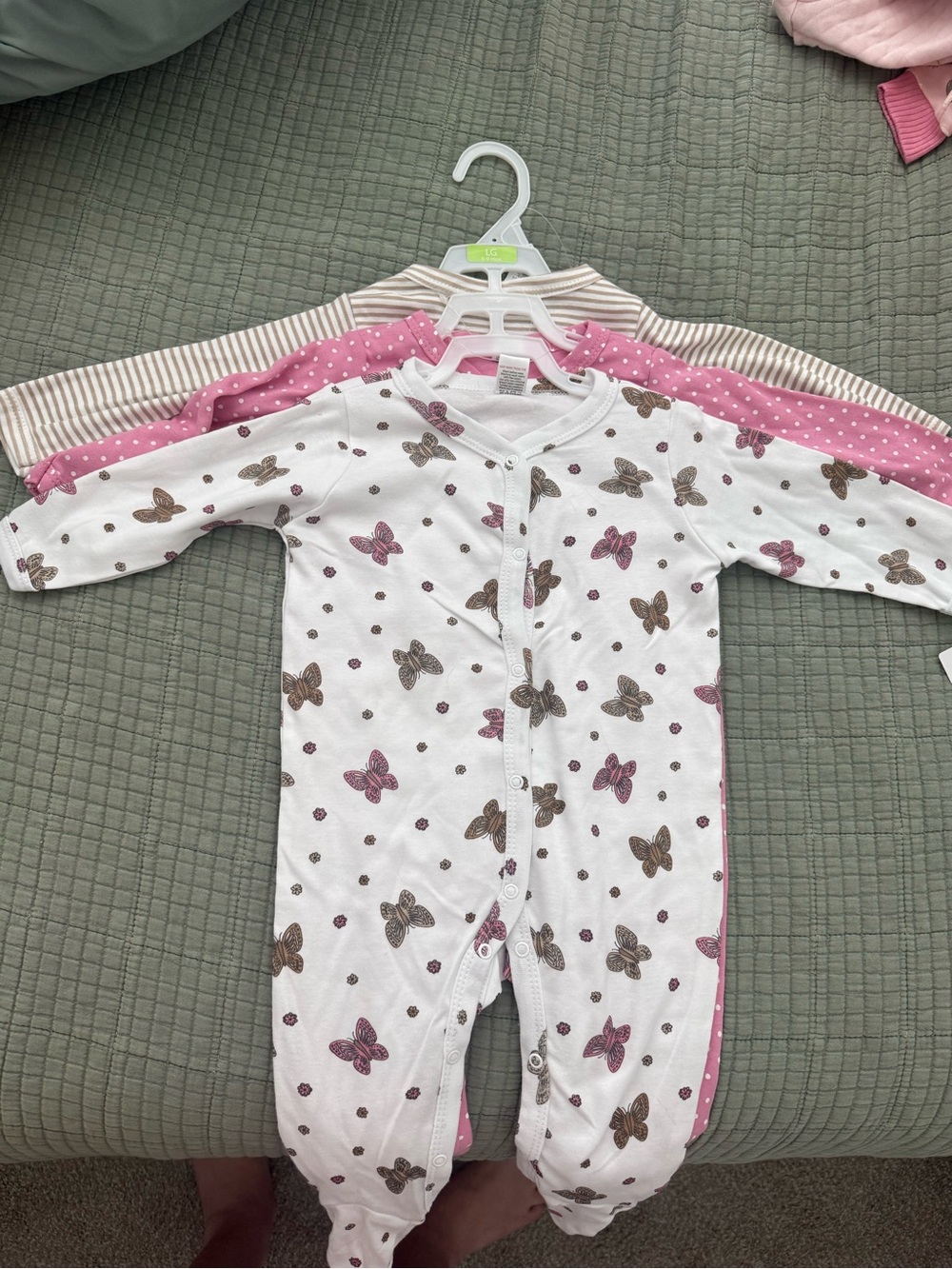Hudson Baby 3pc Sleeper Set with multiple prints